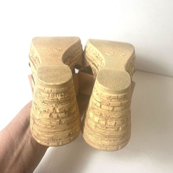 Spring Step Sandals Women's EU 40 US 9.5 Wedge Blush Cutout Leather Slip On Mule - Picture 9 of 11